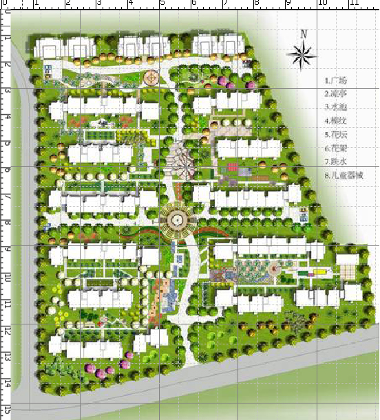 根据所提供的景观平面图绘制成cad图纸