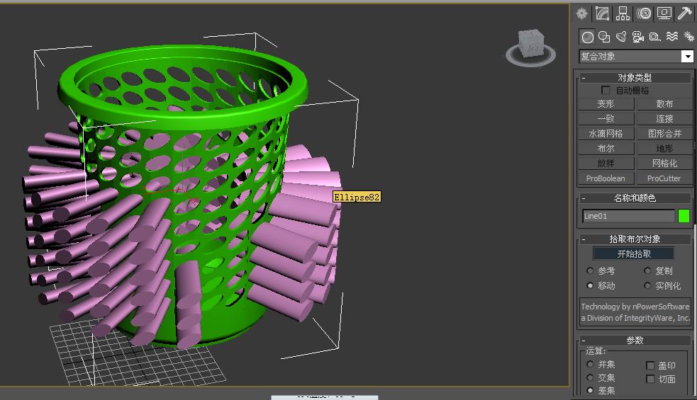 3dmax中用超级布尔运算挖洞时为什么连原物体一块消失了