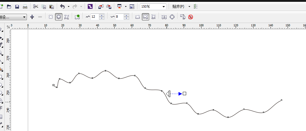 coreldrawx6画弯曲的波浪线