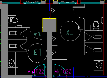 cad卫生间平面图上的圆圈啥意思