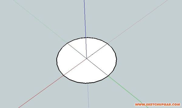 sketchup怎么画一个椭圆  方法四: 先画一个普通的圆,再缩放,这是最