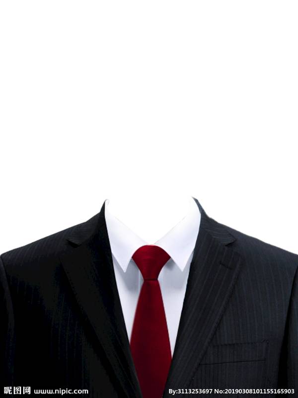 帮忙用photoshop把第二张图片上的西装领带换到第一张图片上,谢谢,急