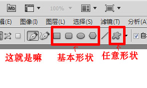 Photoshop CS5钢笔工具工具选项栏为什么没有形状的那个选项啊？