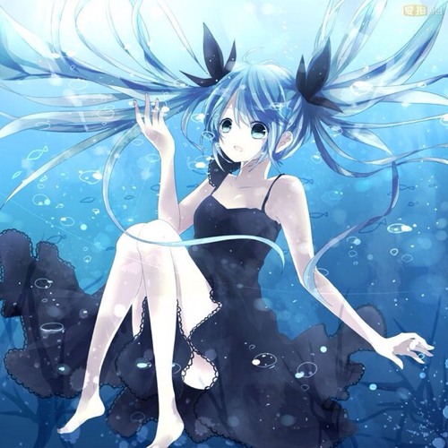 sai或ps怎么画出在海里的感觉水纹怎么画如深海初音
