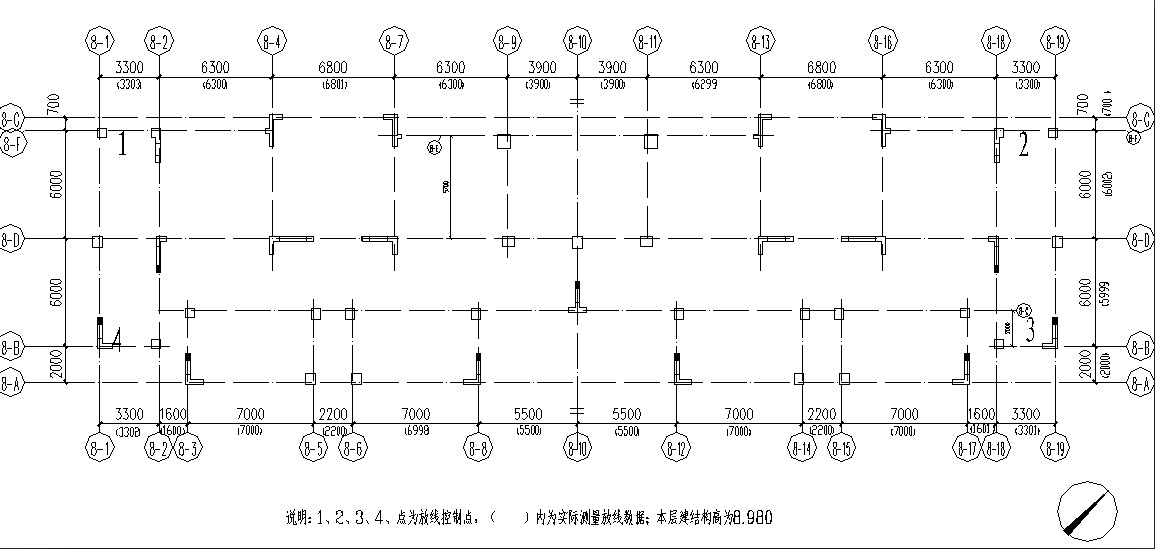 建筑里的楼层放线记录表的放线简图怎么画?