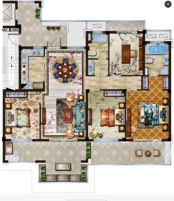 如何做出ps彩色平面图中的家具像这种风格的