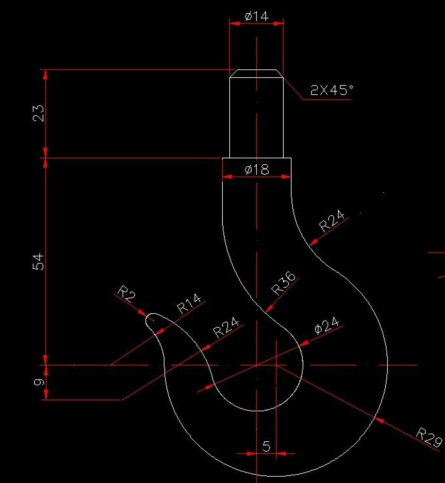 CAD不懂，图上那个2×45°什么意思？是不是厚度是2？