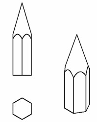 用cad里用三维六棱铅笔怎么画