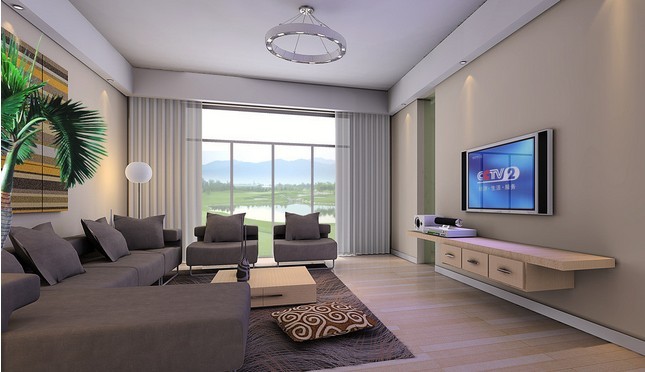 3dmax客厅附材质有模型