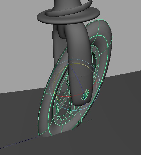 我用的maya2009轮子转动时变形了