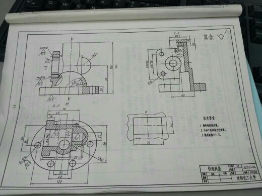 CAD画快速阀盖。主要看不懂图