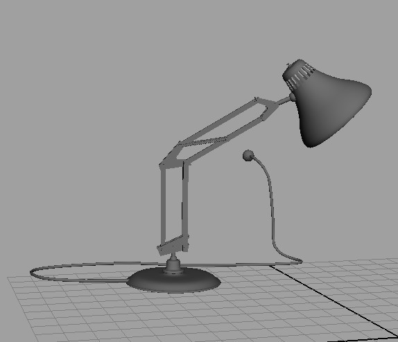 maya里建了一个台灯的模型然后用曲线挤压出一根灯线问题来了怎样让线