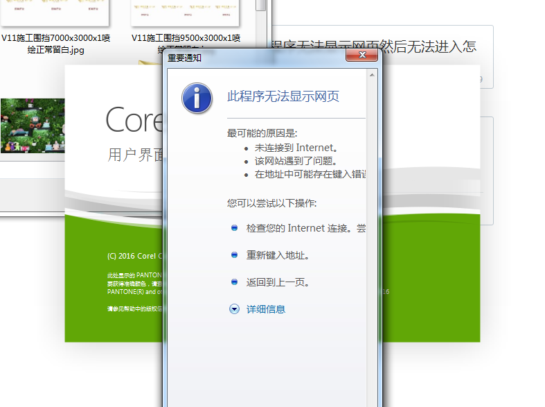 cdr x8出现打开的时候出现此程序无法显示网页然后无法进入怎么办?