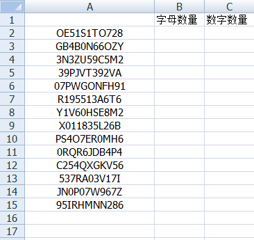 Excel如何统计单元格字母和数字的字符数量？
