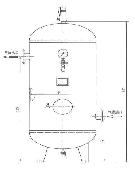 求5立和25立储气罐的cad图纸外形类似下图