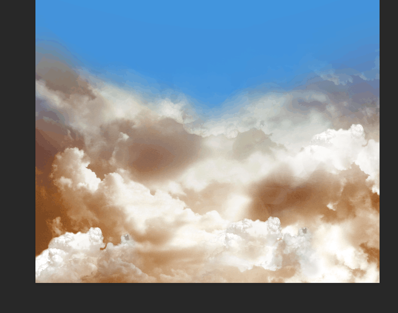 ps中用蒙版工具把云变黄色