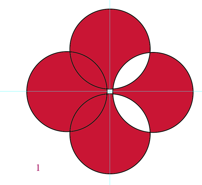 我想用ai軟件製作一個圖形,4個圓圈疊加起來,相交的部分是鏤空的.