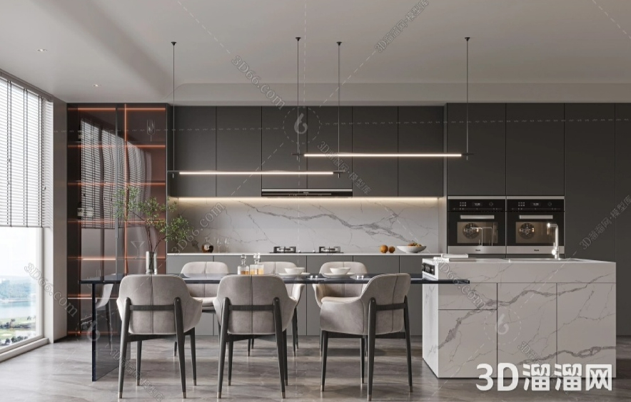 客廳廚房一體模型設計布局有哪些？