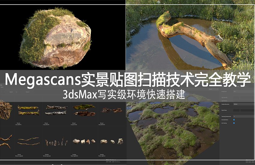 Megascans实景贴图扫描技术完全教学+3DMax写实级环境快速搭建