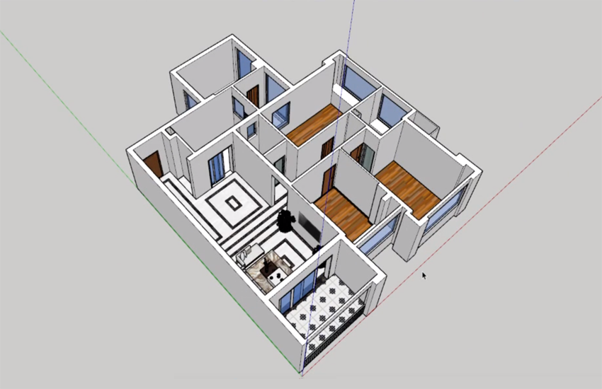 室内户型草图大师建模零基础视频教程