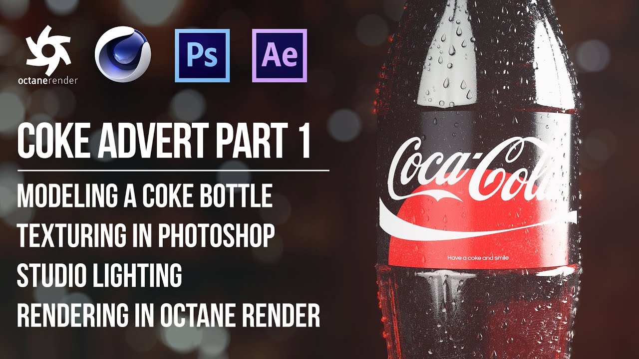 C4D+Octane Render可乐瓶广告建模渲染案例教程