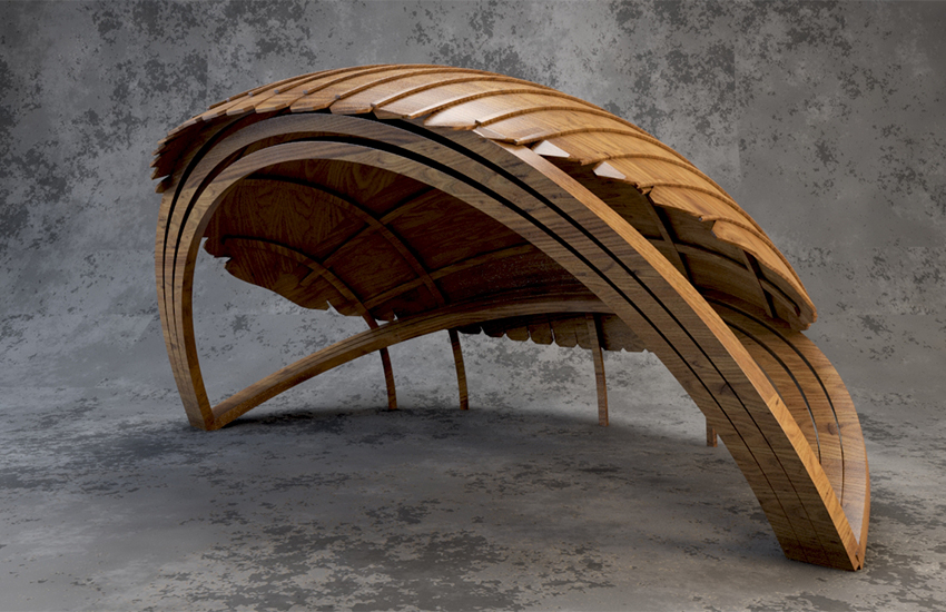 3DMax基础教程-如何用弧线制作木质雨棚讲解