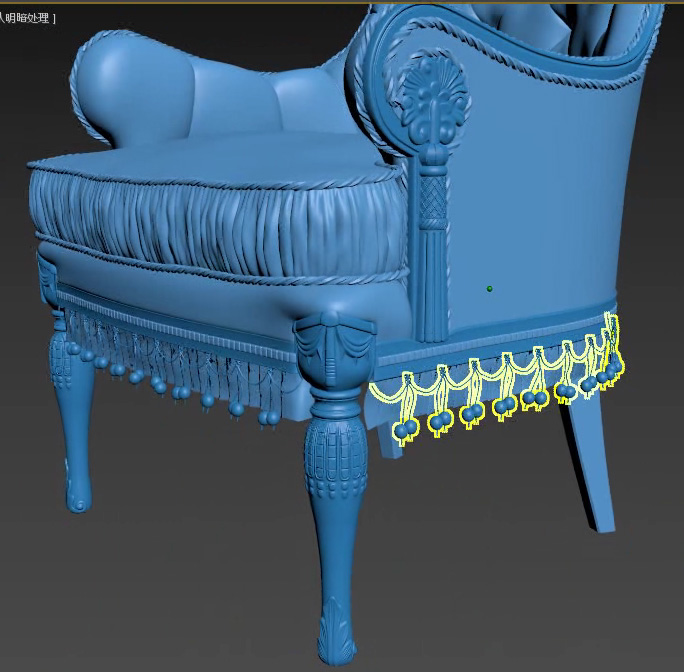 奢华欧式单人椅子3d建模视频教程