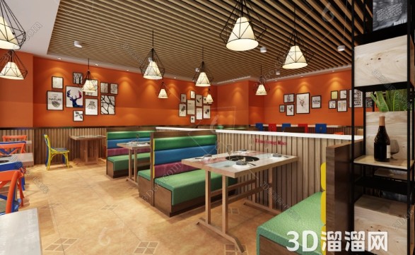 如何打造出具有特色的100平火锅店装修设计-3d溜溜网
