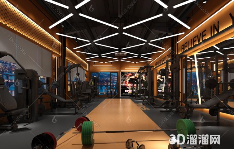 健身房设计的5个要点-3d溜溜网