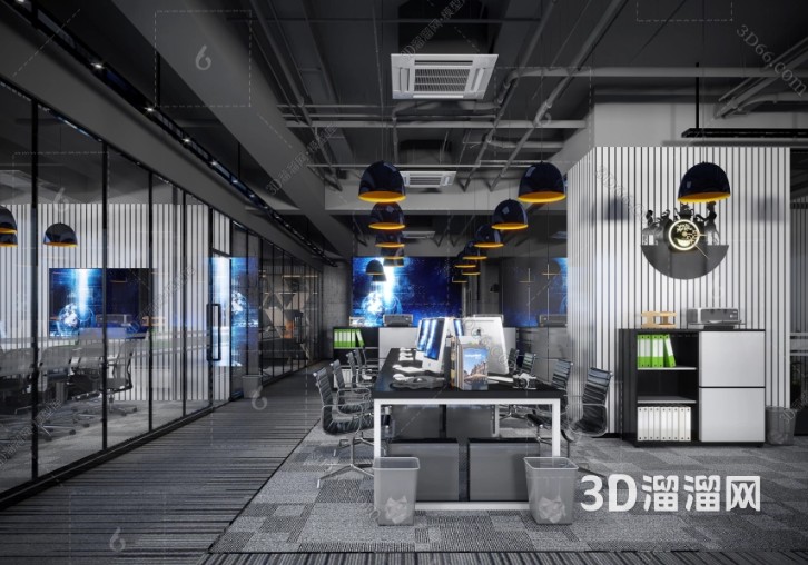 如何设计一个舒适的Loft办公室?-3d溜溜网