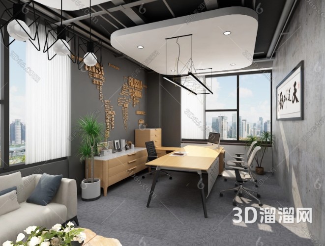 如何设计一个舒适的Loft办公室?-3d溜溜网