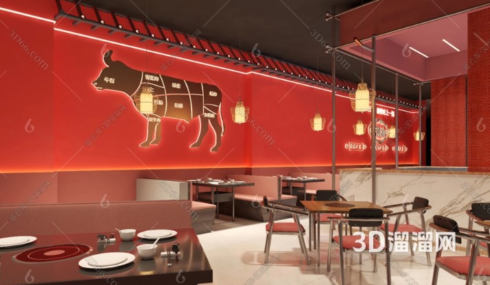 打造别样火锅体验：牛肉火锅店装修设计指南-3d溜溜网