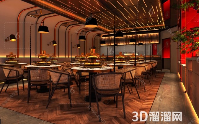 打造别样火锅体验:牛肉火锅店装修设计指南-3d溜溜网