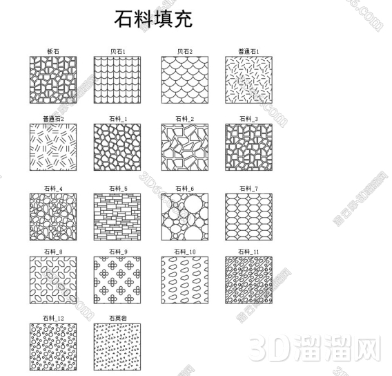 CAD软件中石材纹理填充图案的应用? CAD软件中石材纹理填充图案的应用?