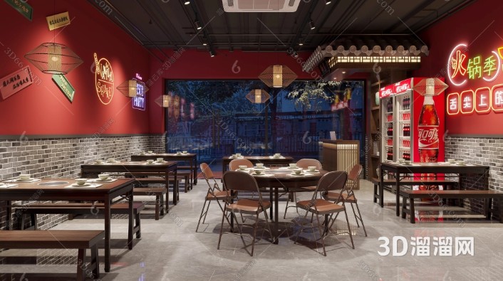 火锅店设计灵感解析及创意建议-3d溜溜网