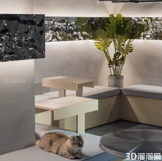 营造现代感的猫森林—“就是这样的喵”猫咖设计案例-3d溜溜网