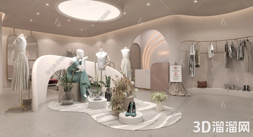 3D服装展厅效果图:时尚融合艺术的未来展现 3D服装展厅效果图:时尚融合艺术的未来展现