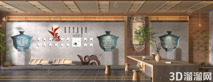如何在3D茶室展厅中营造出独特的品茗环境？