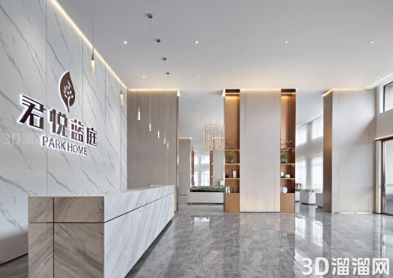 极简现代轻奢，展示年轻人的理想居所：偃师君悦蓝庭售楼处设计案例