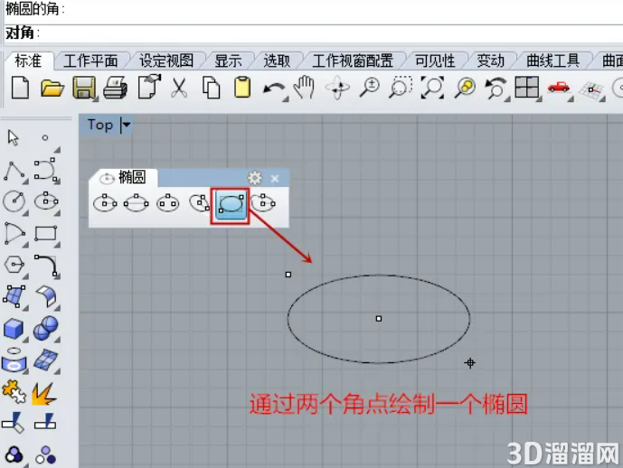 教大家认识犀牛Rhino5.0中椭圆的绘制工具集命令 教大家认识犀牛Rhino5.0中椭圆的绘制工具集命令