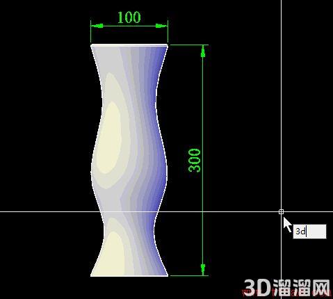 CAD旋转命令画简易花瓶教程 CAD旋转命令画简易花瓶教程