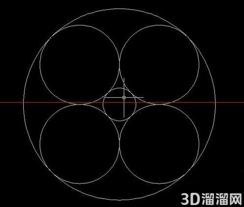 CAD中一个大圆和几个小圆相切的操作技巧