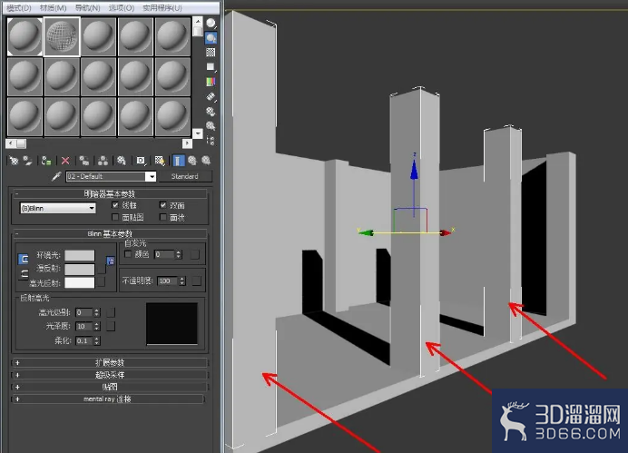3Dmax怎么让柱子显示为线条? 3Dmax怎么让柱子显示为线条?