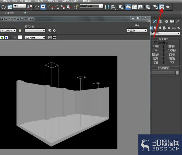 3Dmax怎么让柱子显示为线条? 3Dmax怎么让柱子显示为线条?