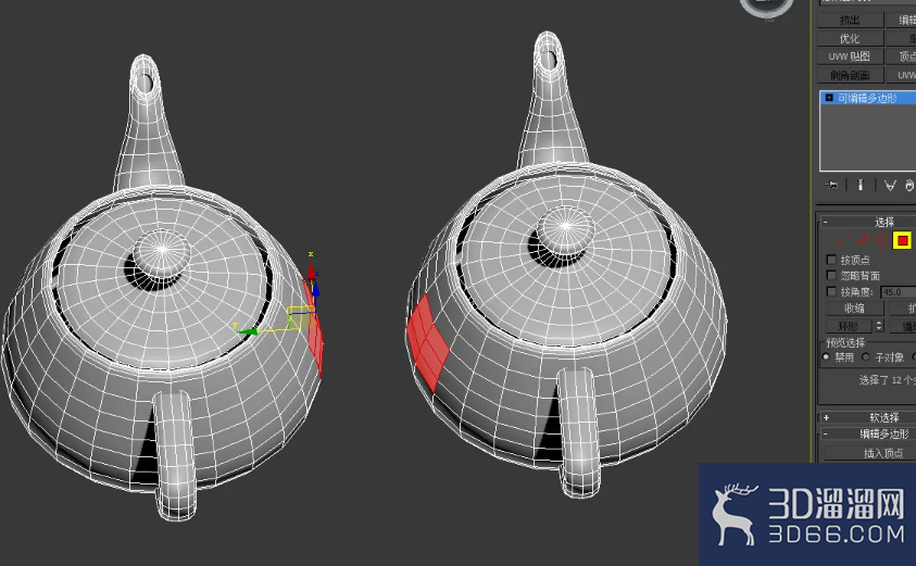 3Dmax编辑多边形选面桥接教程 3Dmax编辑多边形选面桥接教程