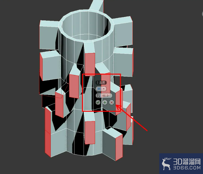 3Dmax多边形面挤出建模教程