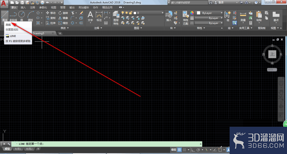 AutoCAD2019怎么进行画直线？