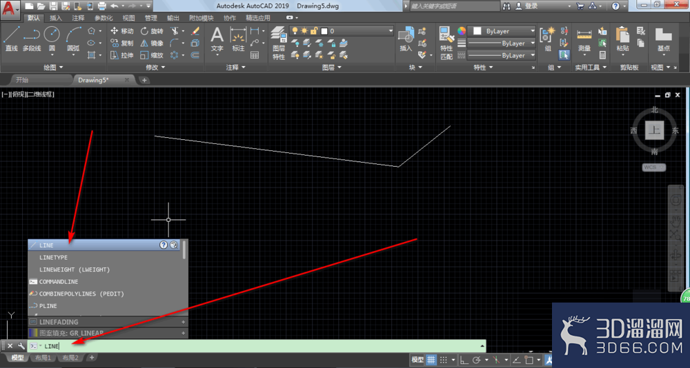 AutoCAD2019怎么进行画直线？