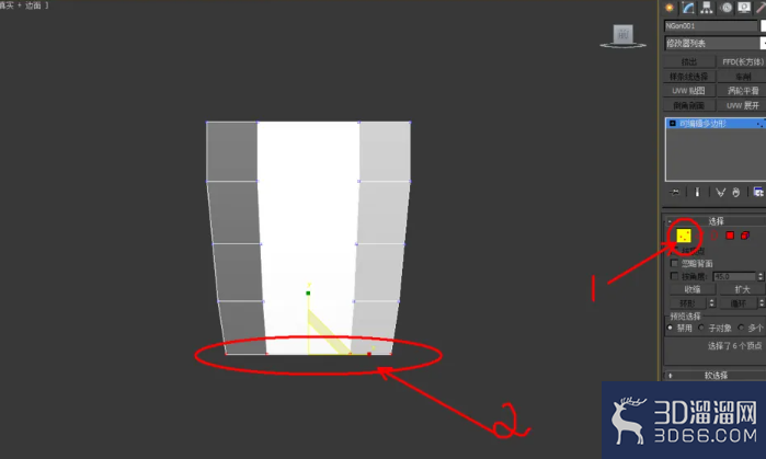 3Dmax如何使用编辑多边形切角？
