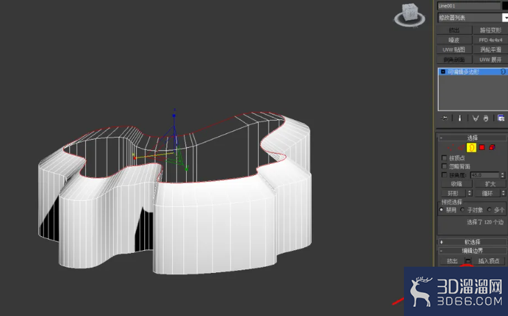 3Dmax可编辑多边形边界切角